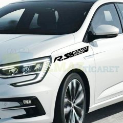 Renault Rs Sport Yan Kapı Altı Marşpiyel Tampon Çamurluk Oto Sticker Etiket 2 Adet
