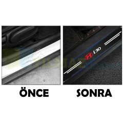 Hyundai i30 Karbon Kapı Eşiği Koruma Oto Sticker Etiket 4 Parça