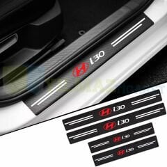 Hyundai i30 Karbon Kapı Eşiği Koruma Oto Sticker Etiket 4 Parça