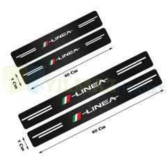 Fiat Linea Karbon Kapı Eşiği Koruma Oto Sticker Etiket 4 Parça