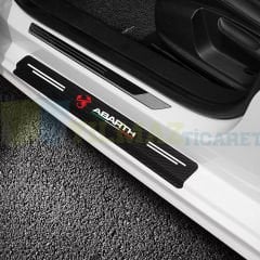Fiat Abarth Karbon Kapı Eşiği Koruma Oto Sticker Etiket 4 Parça