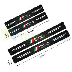 Fiat 500 Karbon Kapı Eşiği Koruma Oto Sticker Etiket 4 Parça