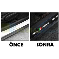 Fiat Egea Karbon Kapı Eşiği Koruma Oto Sticker Etiket 4 Parça