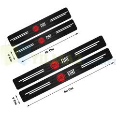 Fiat Karbon Kapı Eşiği Koruma Oto Sticker Etiket 4 Parça