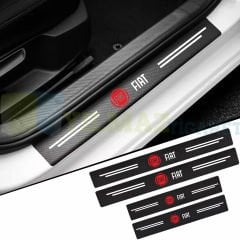 Fiat Karbon Kapı Eşiği Koruma Oto Sticker Etiket 4 Parça