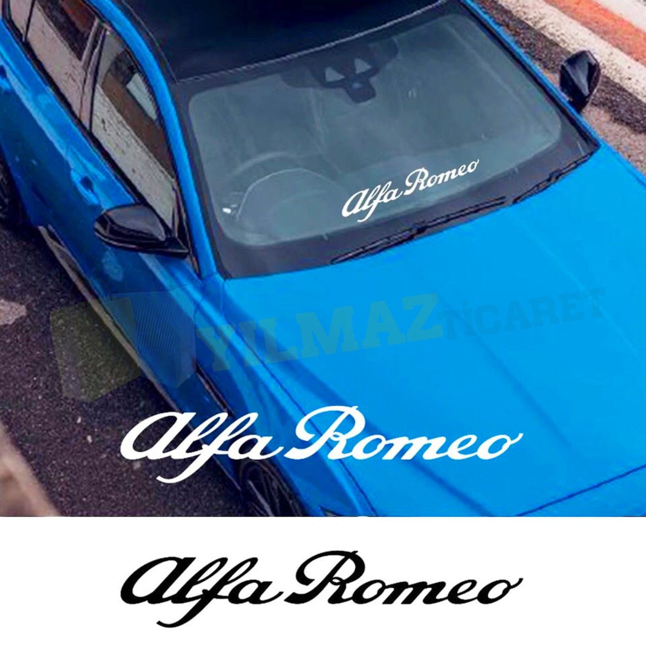 Alfa Romeo Yazı Ön Arka Cam Oto Sticker Araba Yapıştırma 1 Adet