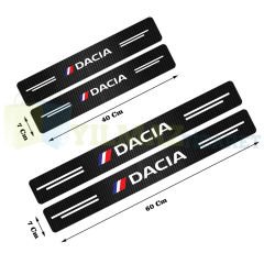 Dacia Karbon Kapı Eşiği Koruma Oto Sticker Etiket 4 Parça