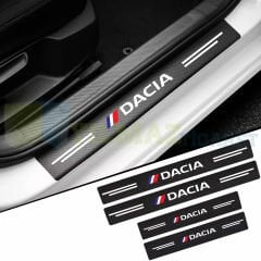 Dacia Karbon Kapı Eşiği Koruma Oto Sticker Etiket 4 Parça