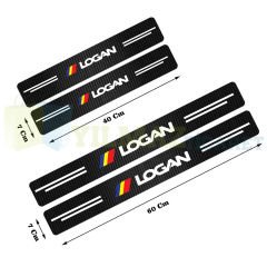 Dacia Logan Karbon Kapı Eşiği Koruma Oto Sticker Etiket 4 Parça