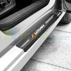 Dacia Logan Karbon Kapı Eşiği Koruma Oto Sticker Etiket 4 Parça