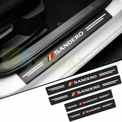 Dacia Sandero Karbon Kapı Eşiği Koruma Oto Sticker Etiket 4 Parça