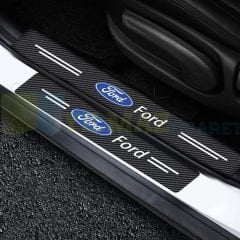Ford Karbon Kapı Eşiği Koruma Oto Sticker Etiket 4 Parça