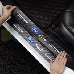 Ford Karbon Kapı Eşiği Koruma Oto Sticker Etiket 4 Parça