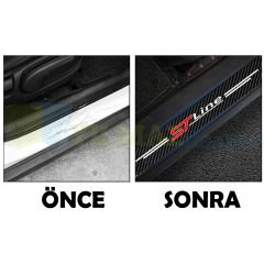 Ford St Line Karbon Kapı Eşiği Koruma Oto Sticker Etiket 4 Parça