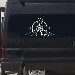 Karavan Çekme Pusula Dağ Off Road Oto Sticker Yapıştırma Etiket