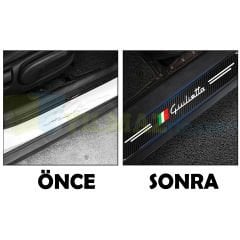 Alfa Romeo Giulietta Karbon Kapı Eşiği Koruma Oto Sticker 4 Parça