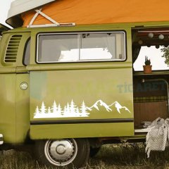 Karavan Çekme Orman Dağ Oto Sticker Araba Yapıştırma Etiket