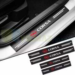 Opel Corsa Karbon Kapı Eşiği Koruma Oto Sticker 4 Parça