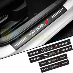 Opel Karbon Arma Logo Karbon Kapı Eşiği Koruma Araba Etiket Oto Sticker Yapıştırma Çıkartma 4 Parça