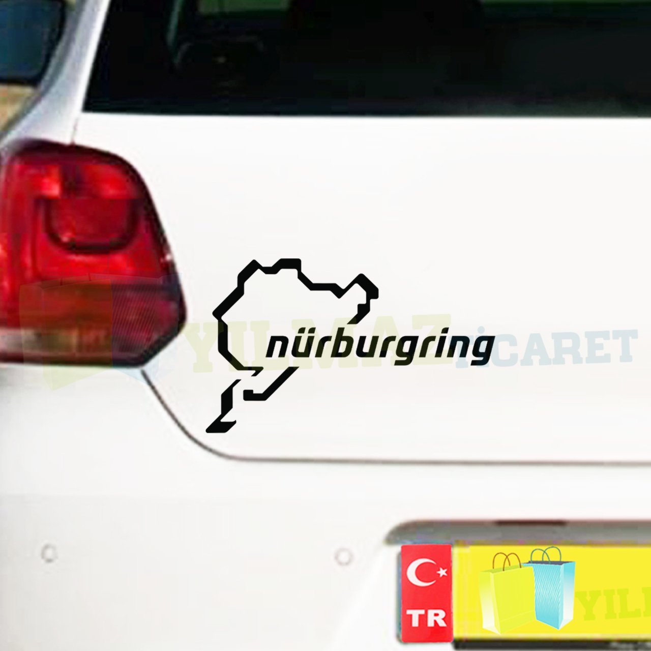 Nürburgring Depo Kapağı Bagaj Oto Sticker Yapıştırma Etiket