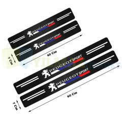 Peugeot Karbon Arma Karbon Kapı Eşiği Koruma Araba Etiket Oto Sticker Yapıştırma Çıkartma 4 Parça