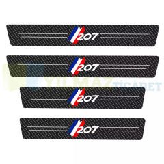 Peugeot 207 Karbon Kapı Eşiği Koruma Oto Sticker 4 Parça