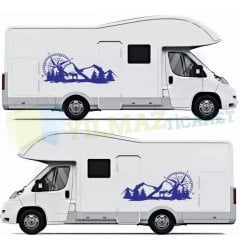 Pusula Off Road Dağ Orman Ağaç Karavan Çekme Oto Sticker 1 Çift