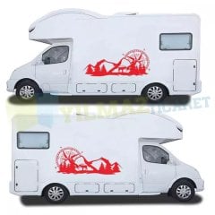 Pusula Off Road Dağ Orman Ağaç Karavan Çekme Oto Sticker 1 Çift