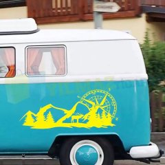 Pusula Off Road Dağ Orman Ağaç Karavan Çekme Oto Sticker 1 Çift