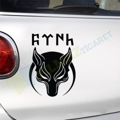 Börü Göktürk Yazı Oto Sticker Yapıştırma Etiket Kaliteli Folyo