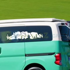 Kaktüs Orman Dağ Karavan Çekme Oto Sticker Etiket Yapıştırma