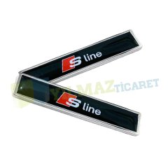 Audi S Line Logo Yan Çamurluk Bagaj Torpido 3D Damla Metal 2 Adet
