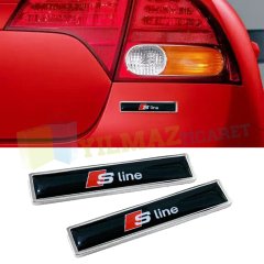 Audi S Line Logo Yan Çamurluk Bagaj Torpido 3D Damla Metal 2 Adet