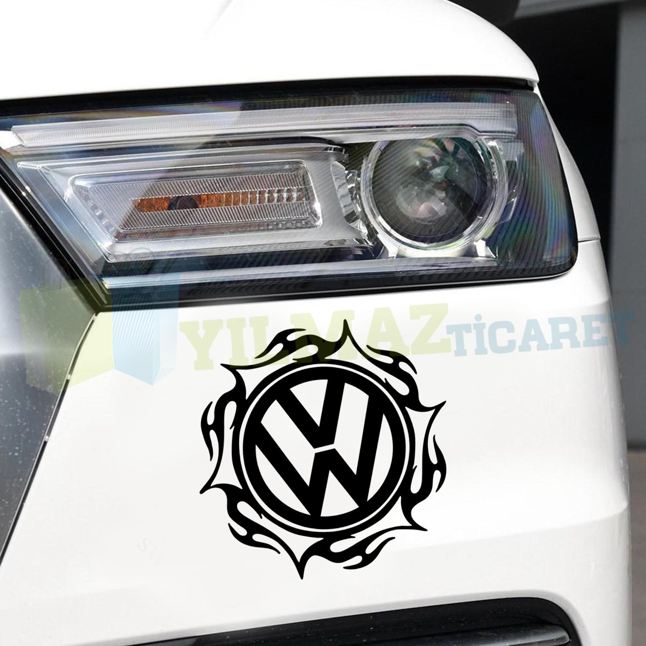 Volkswagen Logo Ateş Oto Sticker Tampon Kaput Yapıştırma Etiket