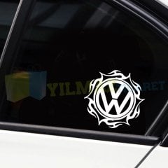 Volkswagen Logo Ateş Oto Sticker Tampon Kaput Yapıştırma Etiket