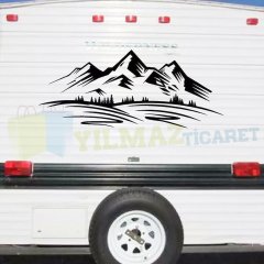 Karavan Çekme Orman Dağ Off Road Oto Sticker Araba Yapıştırma