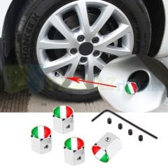 Alfa Romeo Fiat İtalya Bayrak Sibop Kapağı Çelik Çalınmaya Karşı Alyanlı