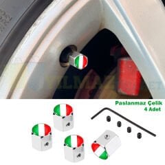 Alfa Romeo Fiat İtalya Bayrak Sibop Kapağı Çelik Çalınmaya Karşı Alyanlı