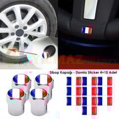 Renault Peugeot Citroen Dacia Fransa Sibop Kapağı Çelik Vites Torpido Damla Etiket Sticker
