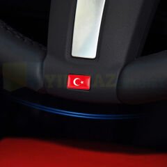 Türk Bayrağı Bayrak Sibop Kapağı Jant Direksiyon Vites Torpido Damla Sticker Etiket 4+10 Adet