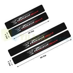 Peugeot Sport Arma Karbon Kapı Eşiği Koruma Araba Etiket Oto Sticker Yapıştırma 4 Parça