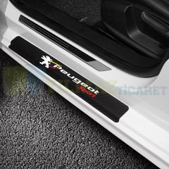 Peugeot Sport Logo Karbon Kapı Eşiği Koruma Araba Etiket Oto Sticker Yapıştırma 4 Parça
