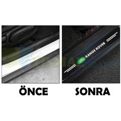 Range Rover Logo Karbon Kapı Eşiği Koruma Araba Etiket Oto Sticker Yapıştırma 4 Parça