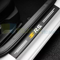 Renault Logo Arma Karbon Kapı Eşiği Koruma Araba Etiket Oto Sticker Yapıştırma 4 Parça