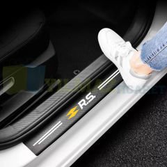 Renault Logo Arma Karbon Kapı Eşiği Koruma Araba Etiket Oto Sticker Yapıştırma 4 Parça