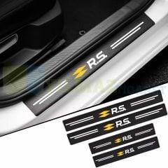 Renault Logo Arma Karbon Kapı Eşiği Koruma Araba Etiket Oto Sticker Yapıştırma 4 Parça