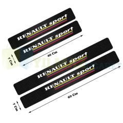 Renault Sport Logo Arma Karbon Kapı Eşiği Koruma Araba Etiket Oto Sticker Yapıştırma 4 Parça