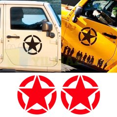 Off Road Army Star Askeri Yıldız Oto Sticker Araba Tampon Kaput Yan Kapı Etiket 2 Adet