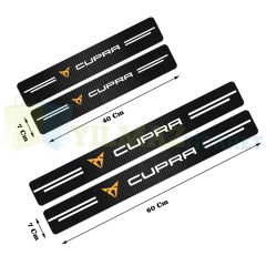 Seat Cupra Karbon Kapı Eşiği Koruma Araba Etiket Oto Sticker Yapıştırma 4 Parça