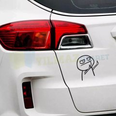 Jdm Orta Parmak Oto Sticker Yapıştırma Araba Etiket 2 Ad Çıkartma